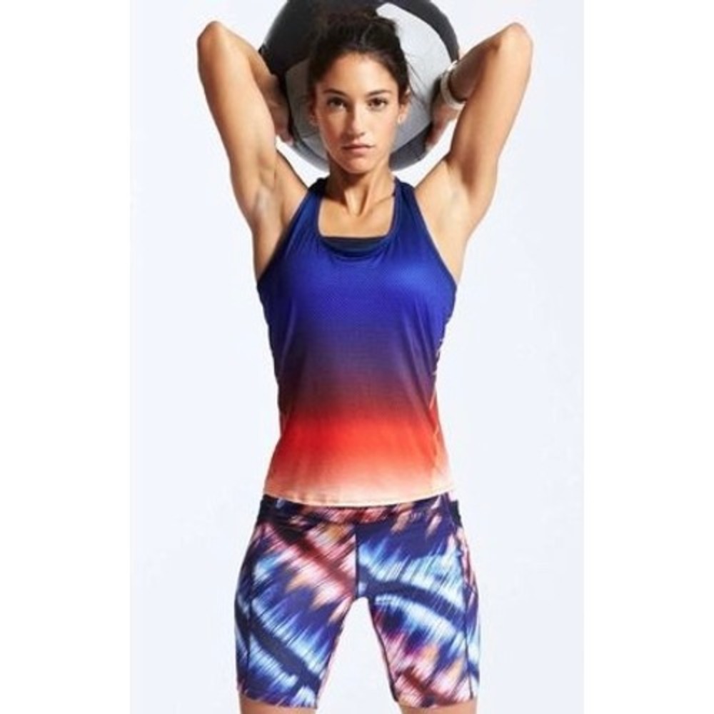 Athleta Ombré Racerback Performance Women's Tank Top Size S Gradient Activewear
